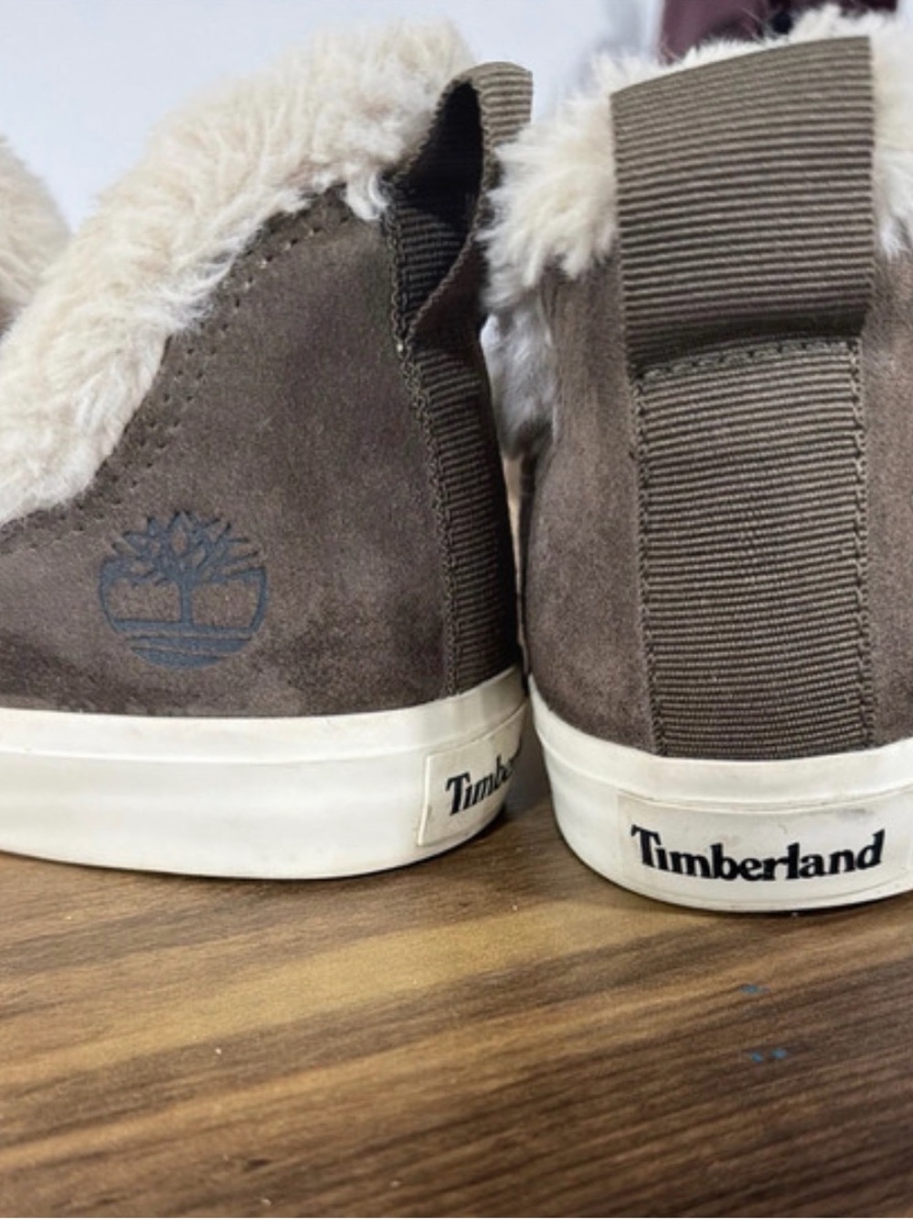 Timberland Kids Brown Suede Shearling-Trim Sneakers